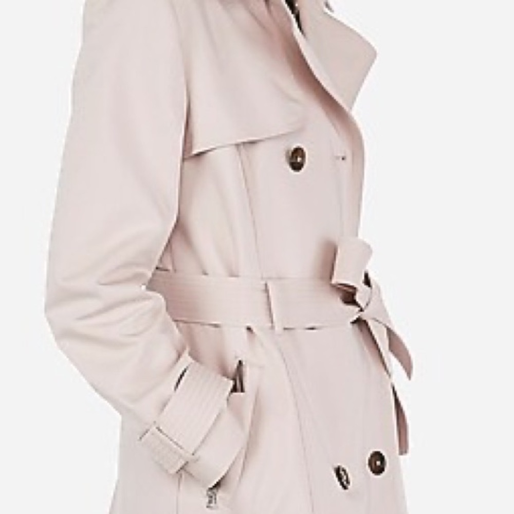 Express Classic Double Breasted Trench Coat light pink - Picture 4 of 10